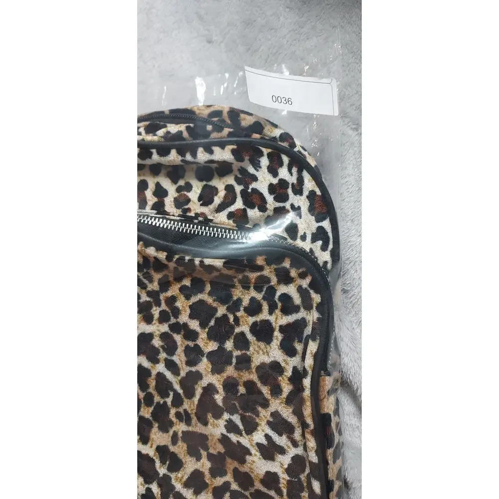 Leopard Print Fashion Mini Backpack Unbranded 3 Pockets & slots for oganization
